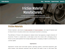 Tablet Screenshot of frictionmaterials.com